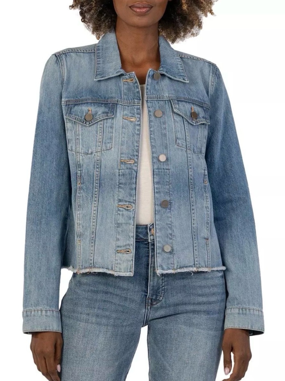 Kut from the Kloth Light Blue Denim Trucker Jacket